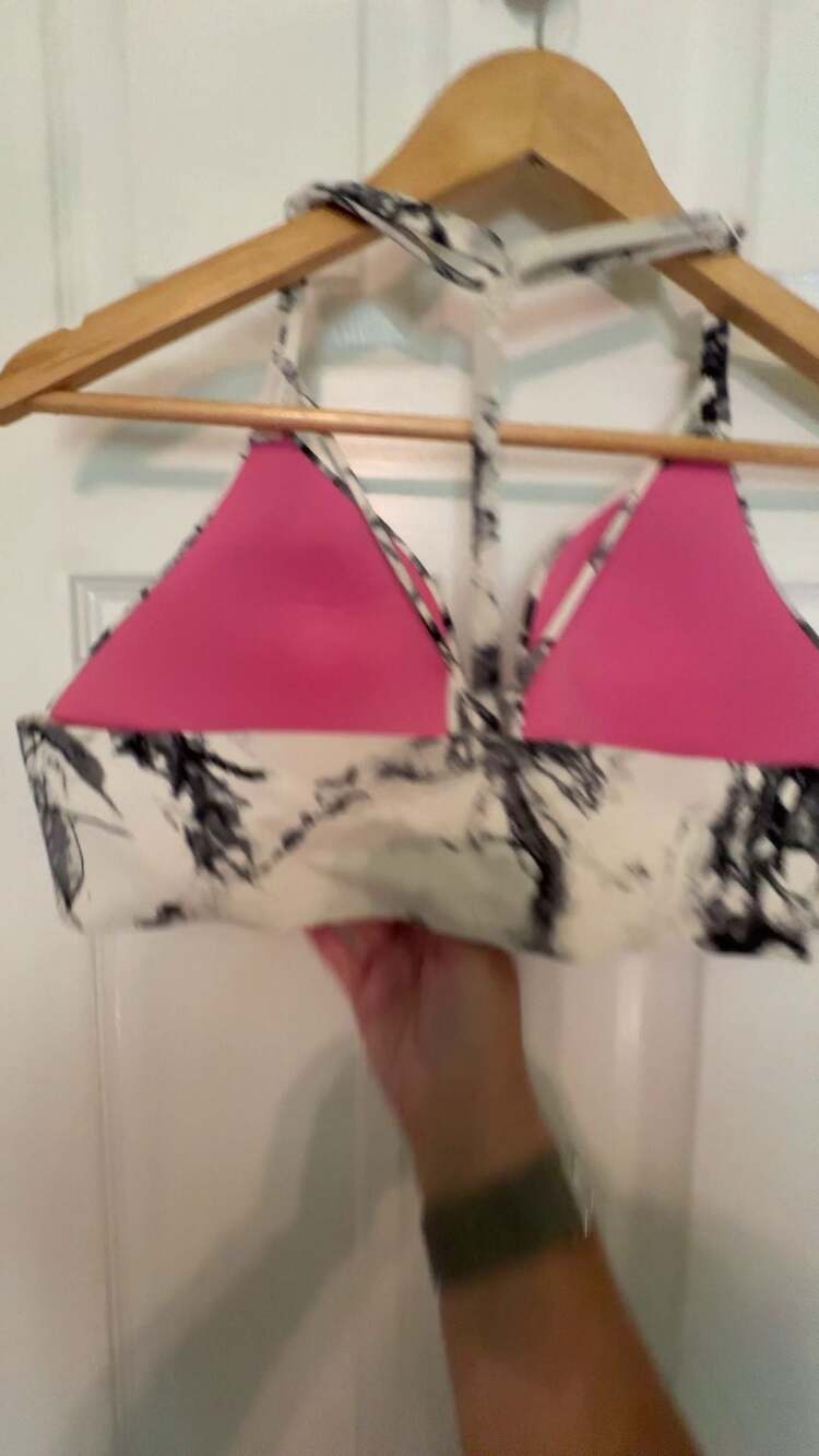 Victoria's Secret PINK Marble Print Racerback Sports Bra, bralette size large - Picture 3 of 10
